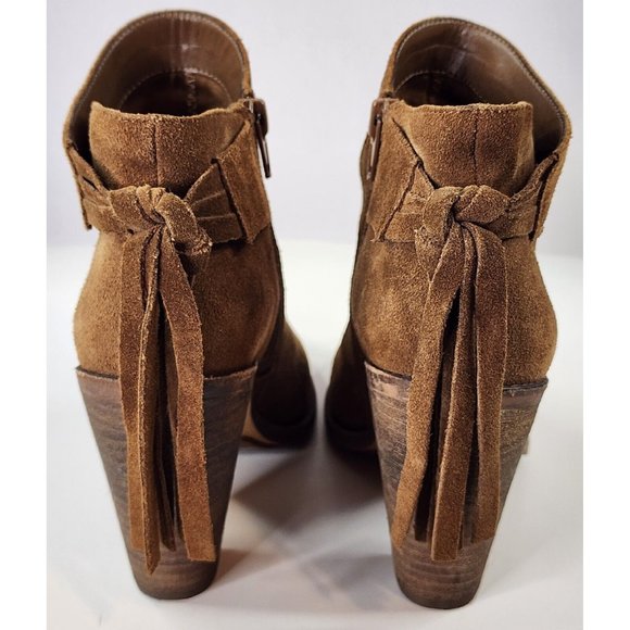 Vince Camuto Linford Boots Womens Size 6M Brown Suede Tasseled Ankle Booties - Picture 3 of 12